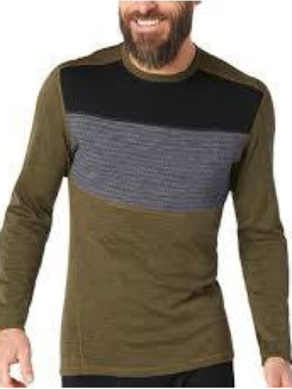 Men's smartwool 100% merino wool classic thermal colorblock base layer